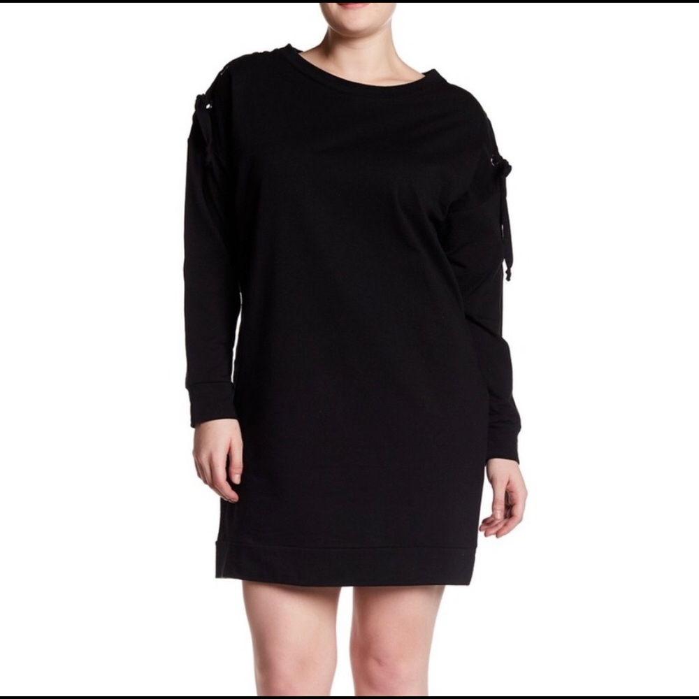 Bobeau Grommet Lace Up Sleeve Dress